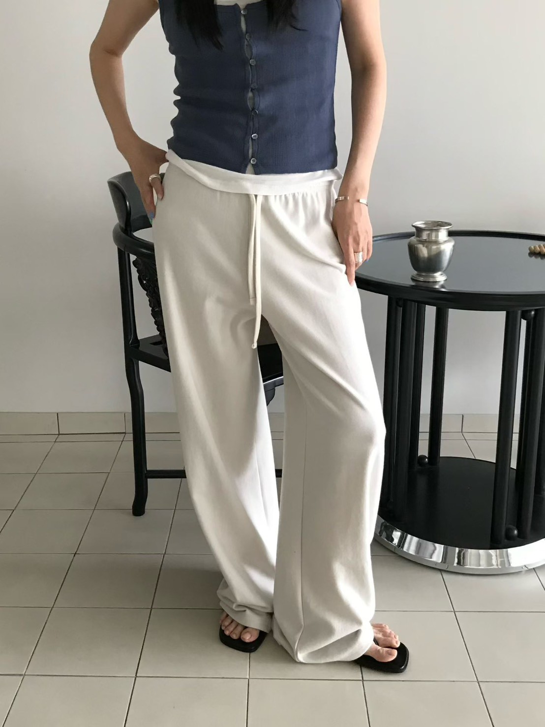 B81.小V家長腿秘訣鬆緊休閒褲