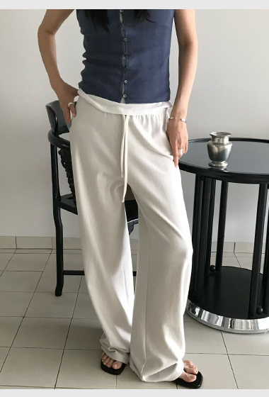 B81.小V家長腿秘訣鬆緊休閒褲