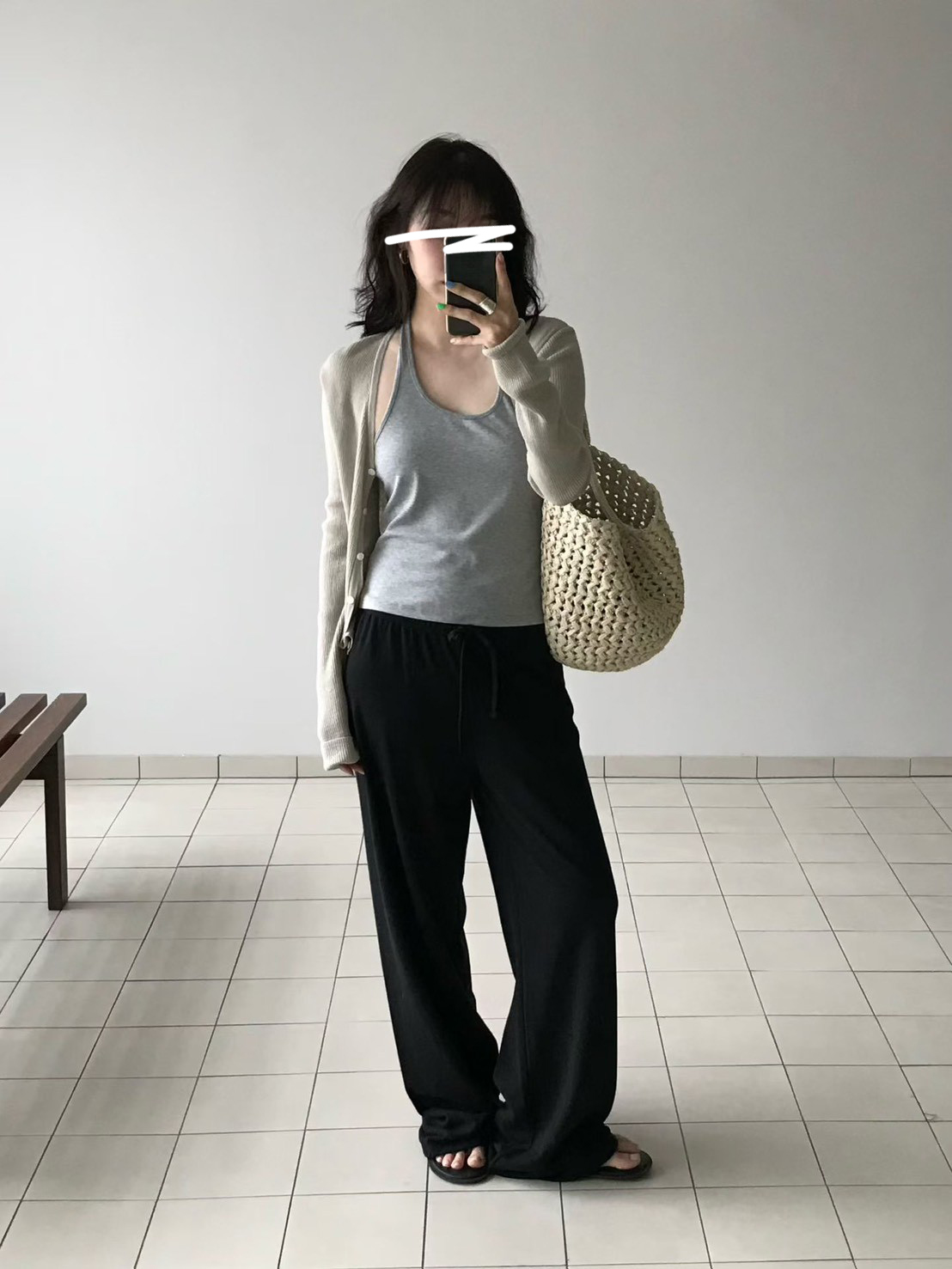 B81.小V家長腿秘訣鬆緊休閒褲