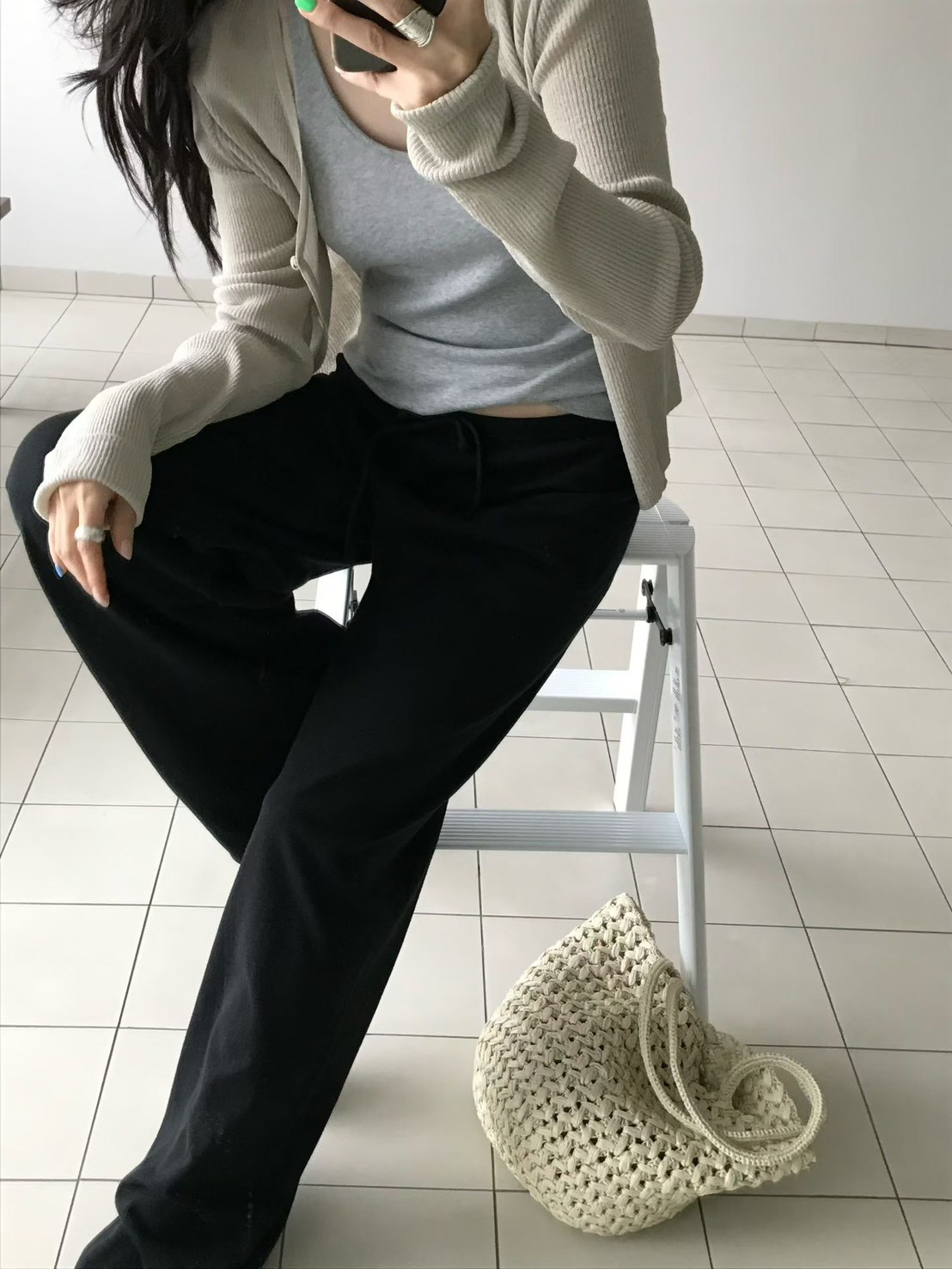 B81.小V家長腿秘訣鬆緊休閒褲