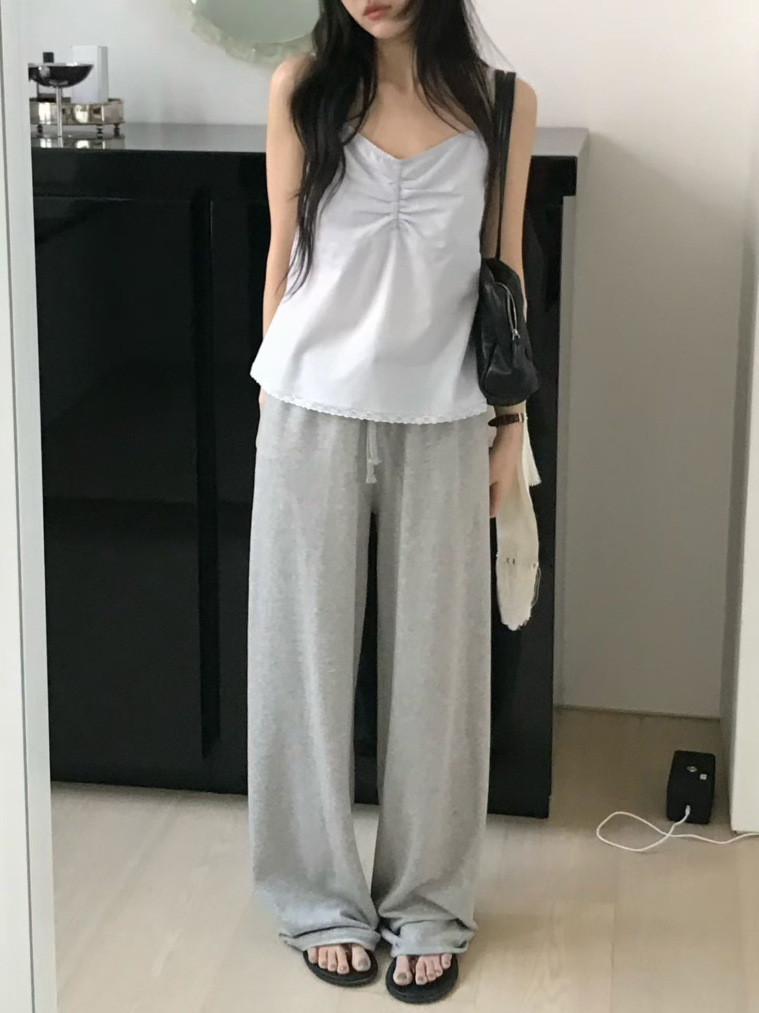 B81.小V家長腿秘訣鬆緊休閒褲