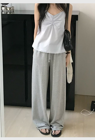 B81.小V家長腿秘訣鬆緊休閒褲