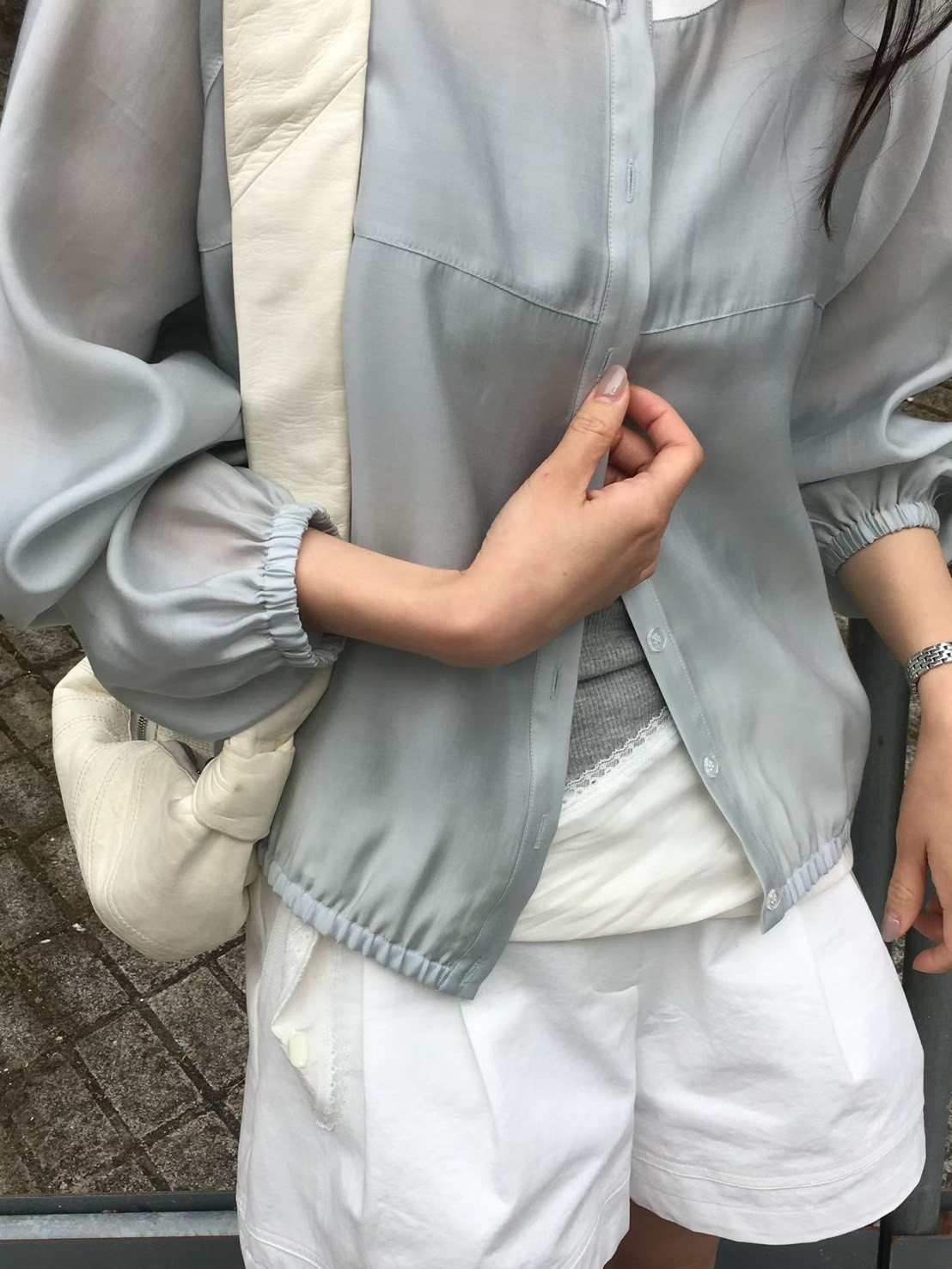 B36.櫥窗家網紗領口滾邊小外套