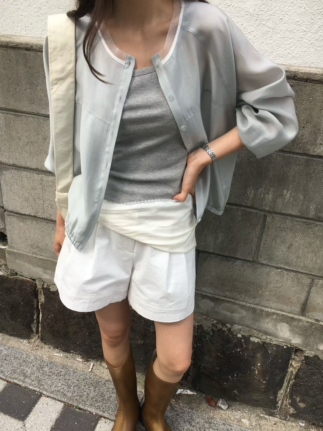 B36.櫥窗家網紗領口滾邊小外套