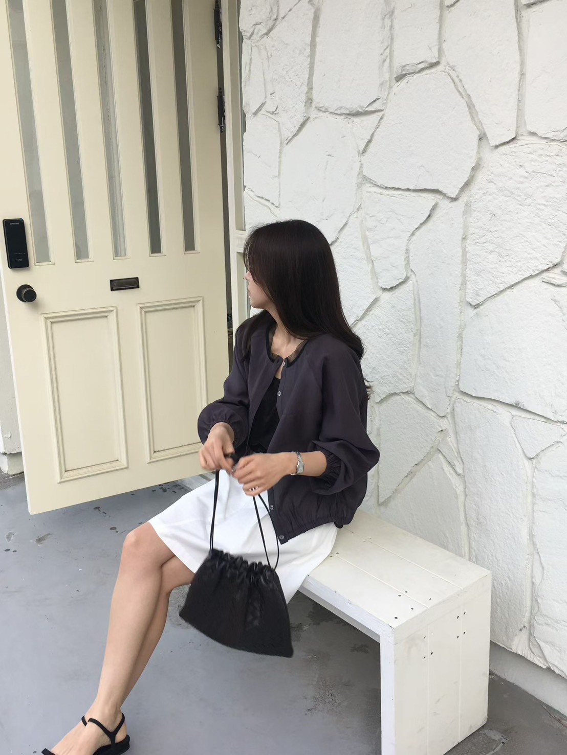 B36.櫥窗家網紗領口滾邊小外套