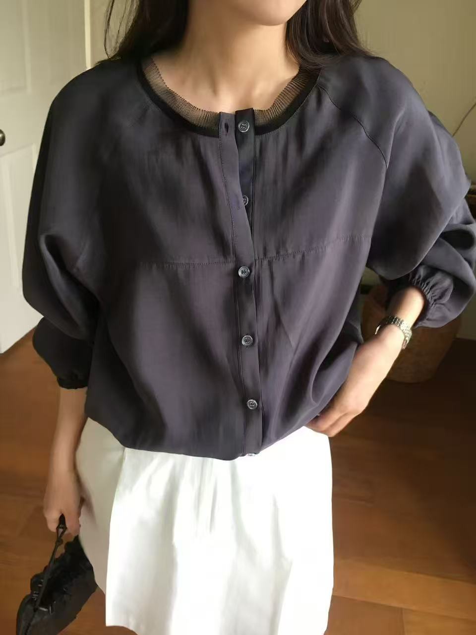 B36.櫥窗家網紗領口滾邊小外套