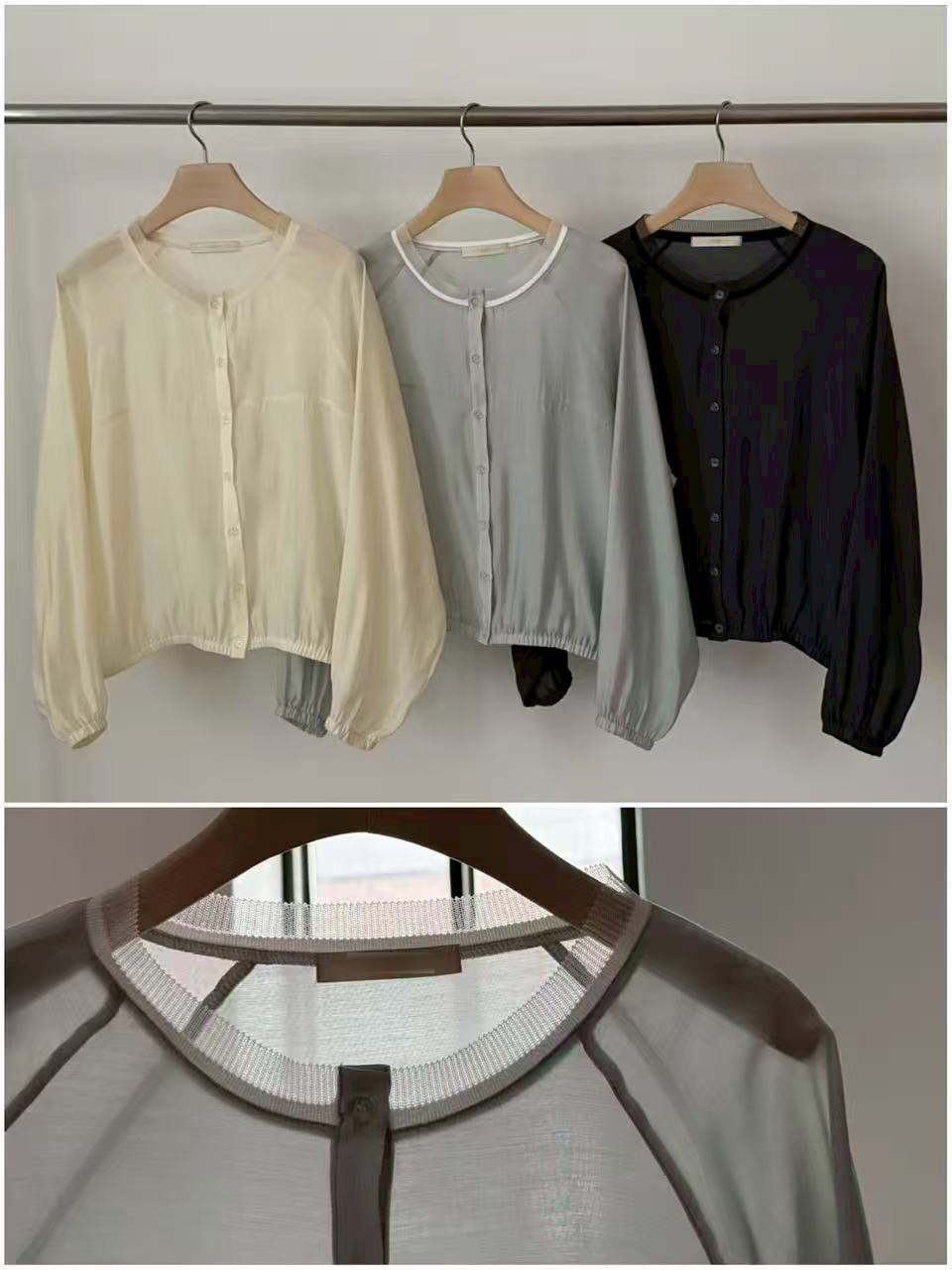 B36.櫥窗家網紗領口滾邊小外套