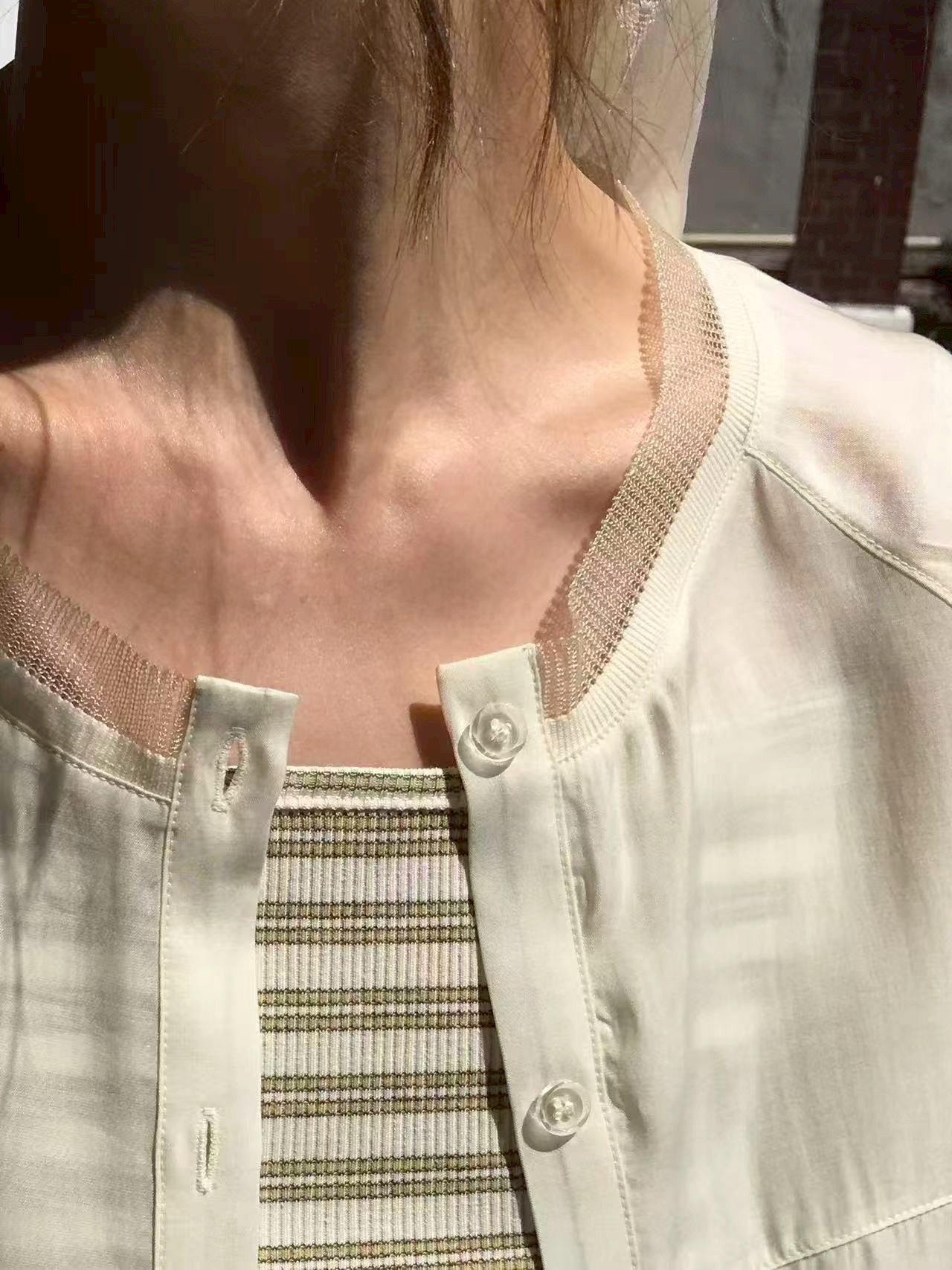 B36.櫥窗家網紗領口滾邊小外套