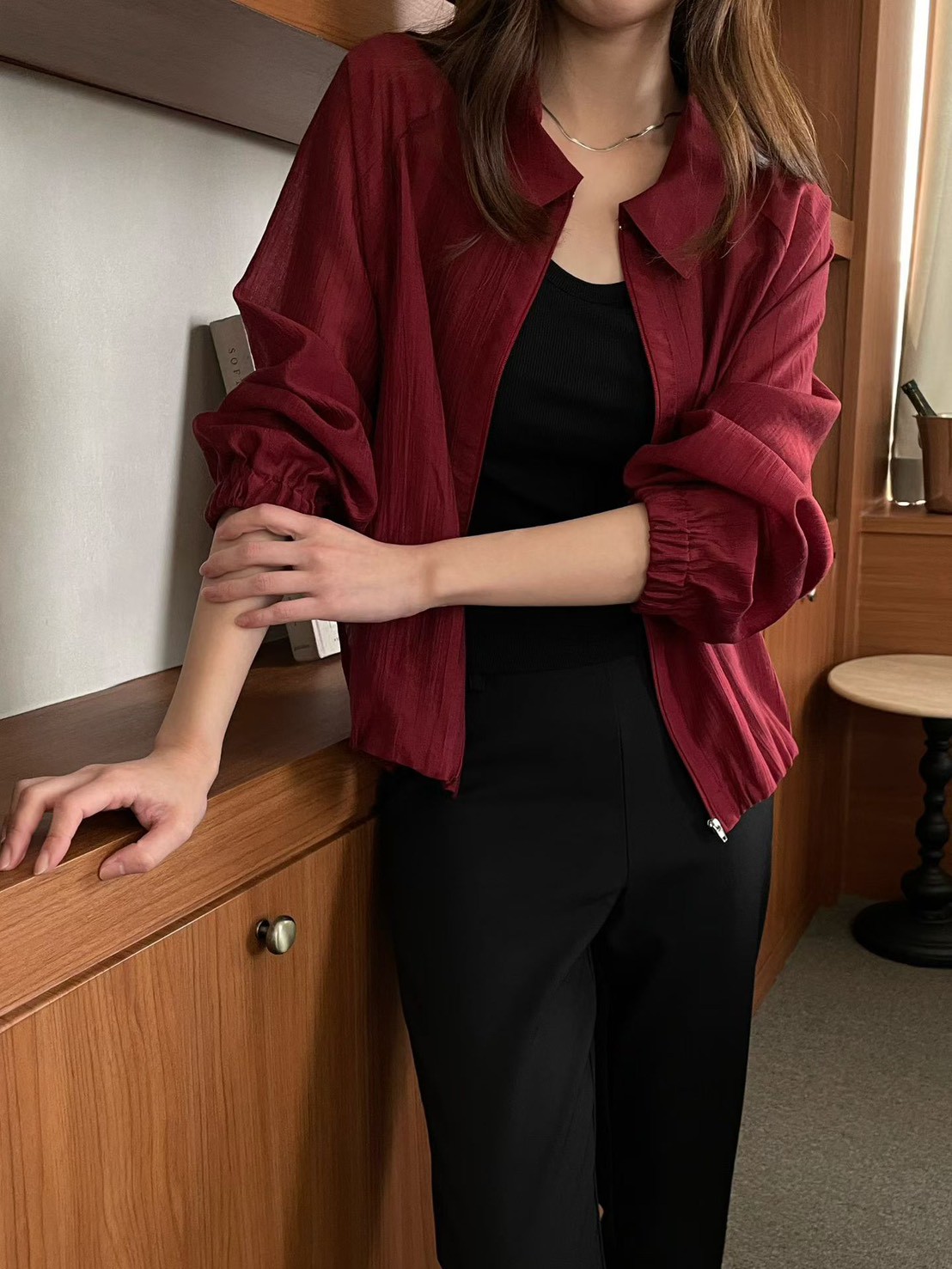 B53.QQ歐膩微醺薄拉鍊夾克