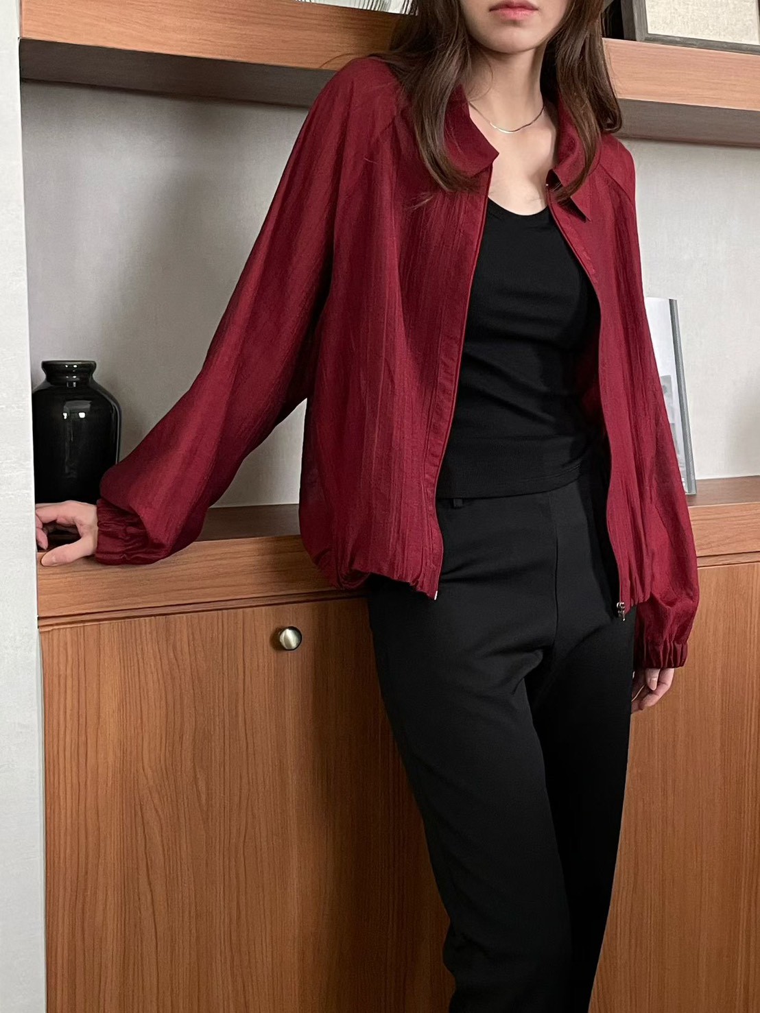 B53.QQ歐膩微醺薄拉鍊夾克