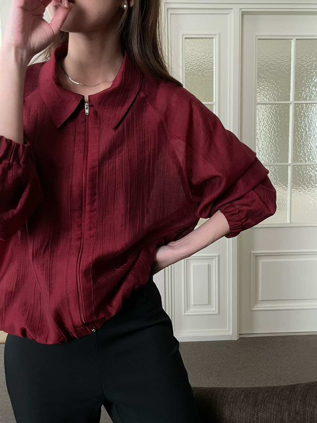 B53.QQ歐膩微醺薄拉鍊夾克