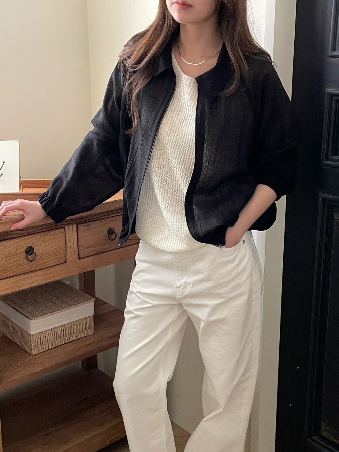 B53.QQ歐膩微醺薄拉鍊夾克