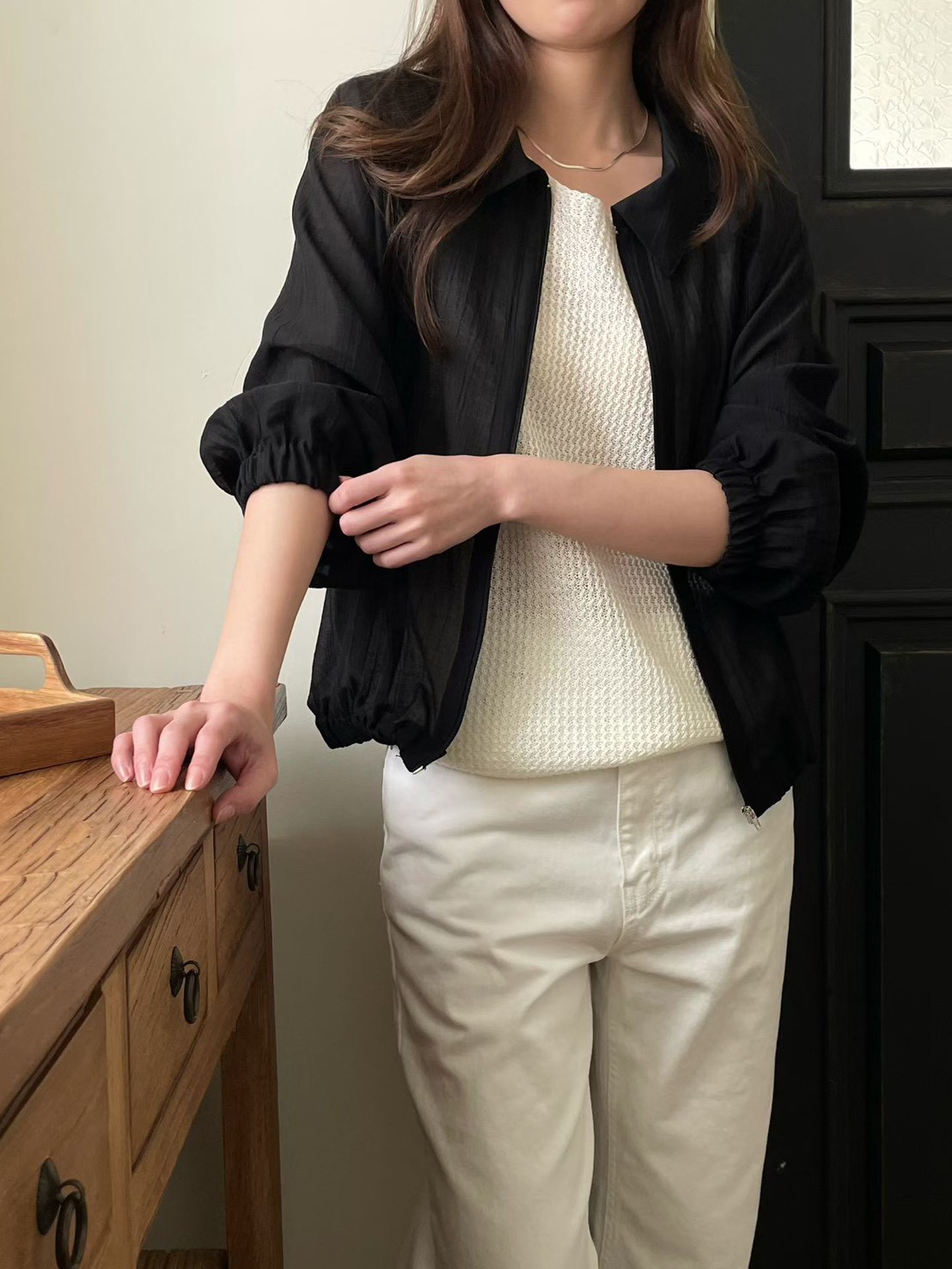 B53.QQ歐膩微醺薄拉鍊夾克