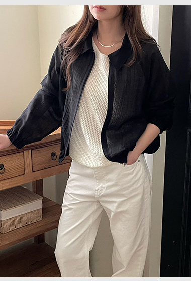 B53.QQ歐膩微醺薄拉鍊夾克