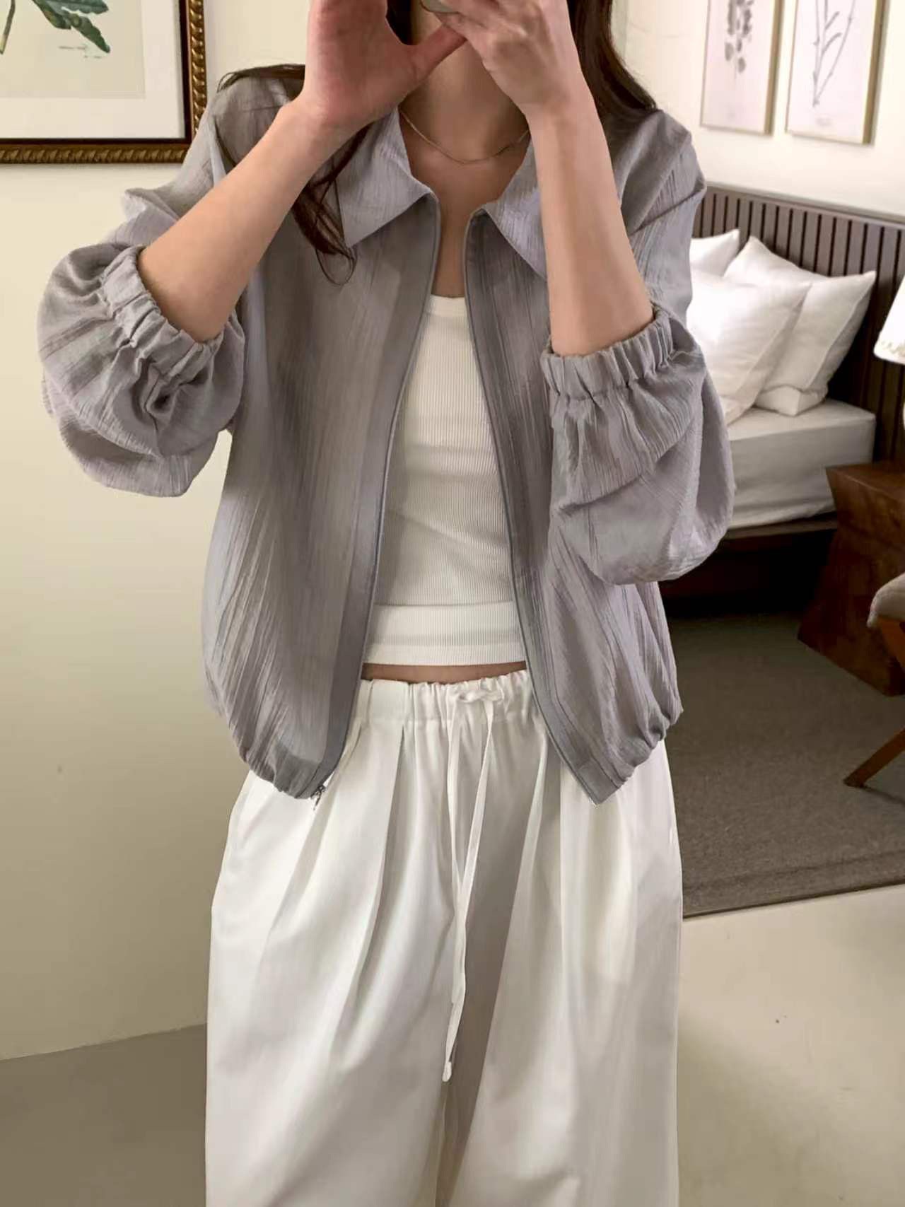 B53.QQ歐膩微醺薄拉鍊夾克