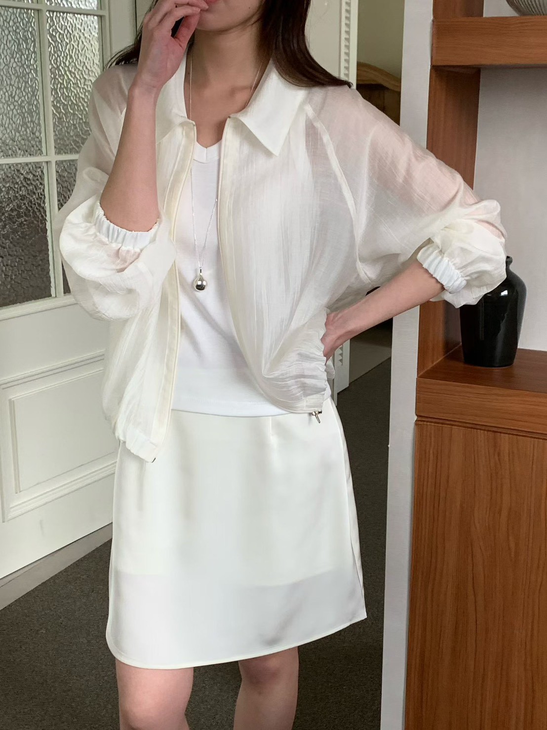 B53.QQ歐膩微醺薄拉鍊夾克