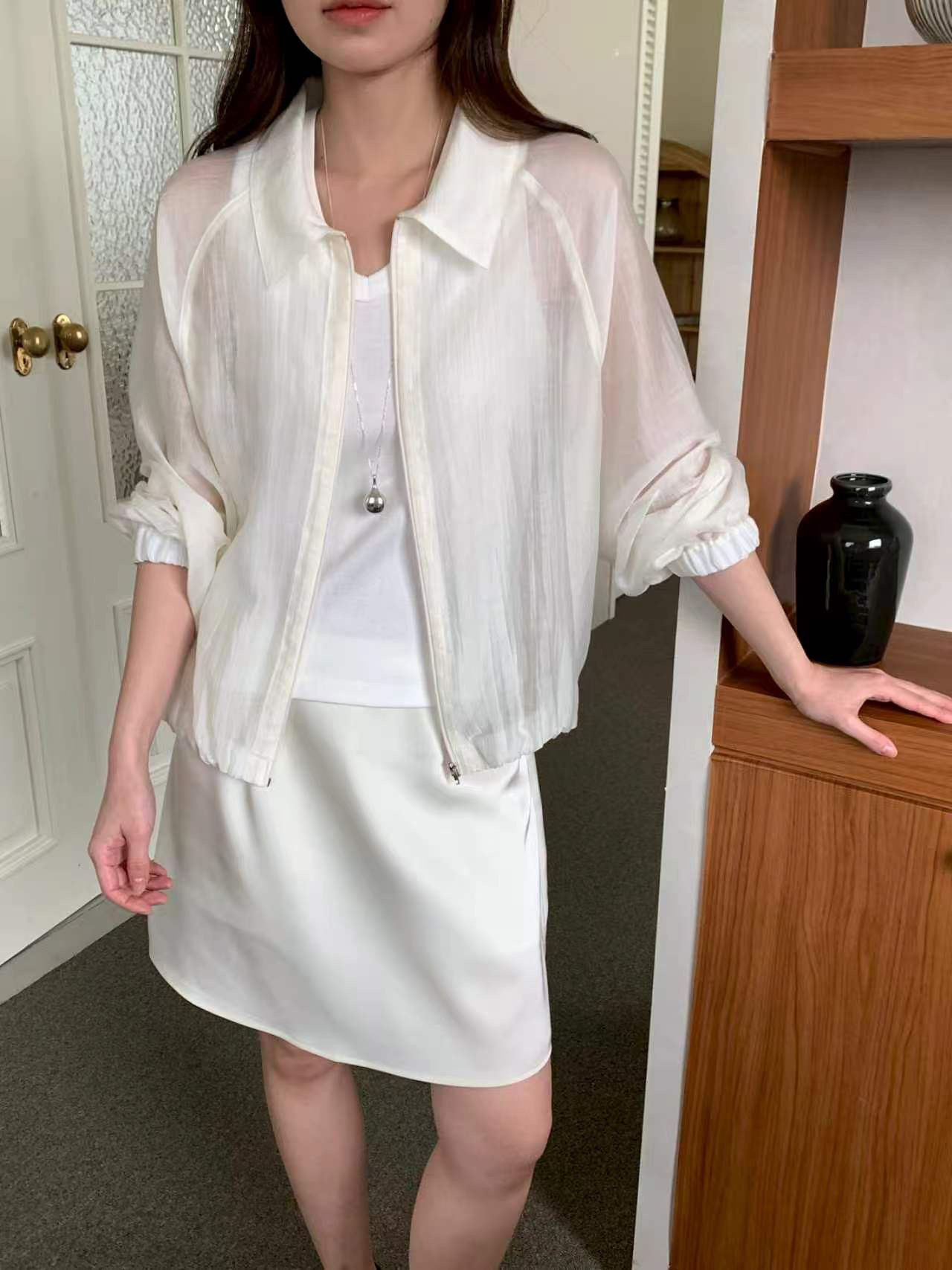 B53.QQ歐膩微醺薄拉鍊夾克