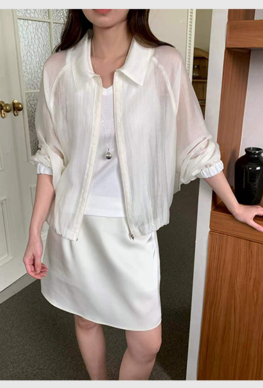 B53.QQ歐膩微醺薄拉鍊夾克