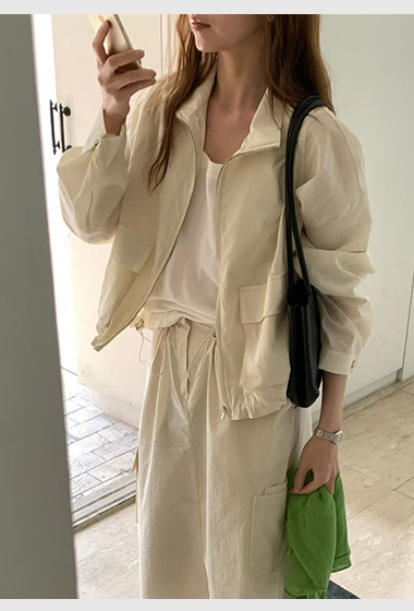 B46.櫥窗家春日輕薄口袋夾克