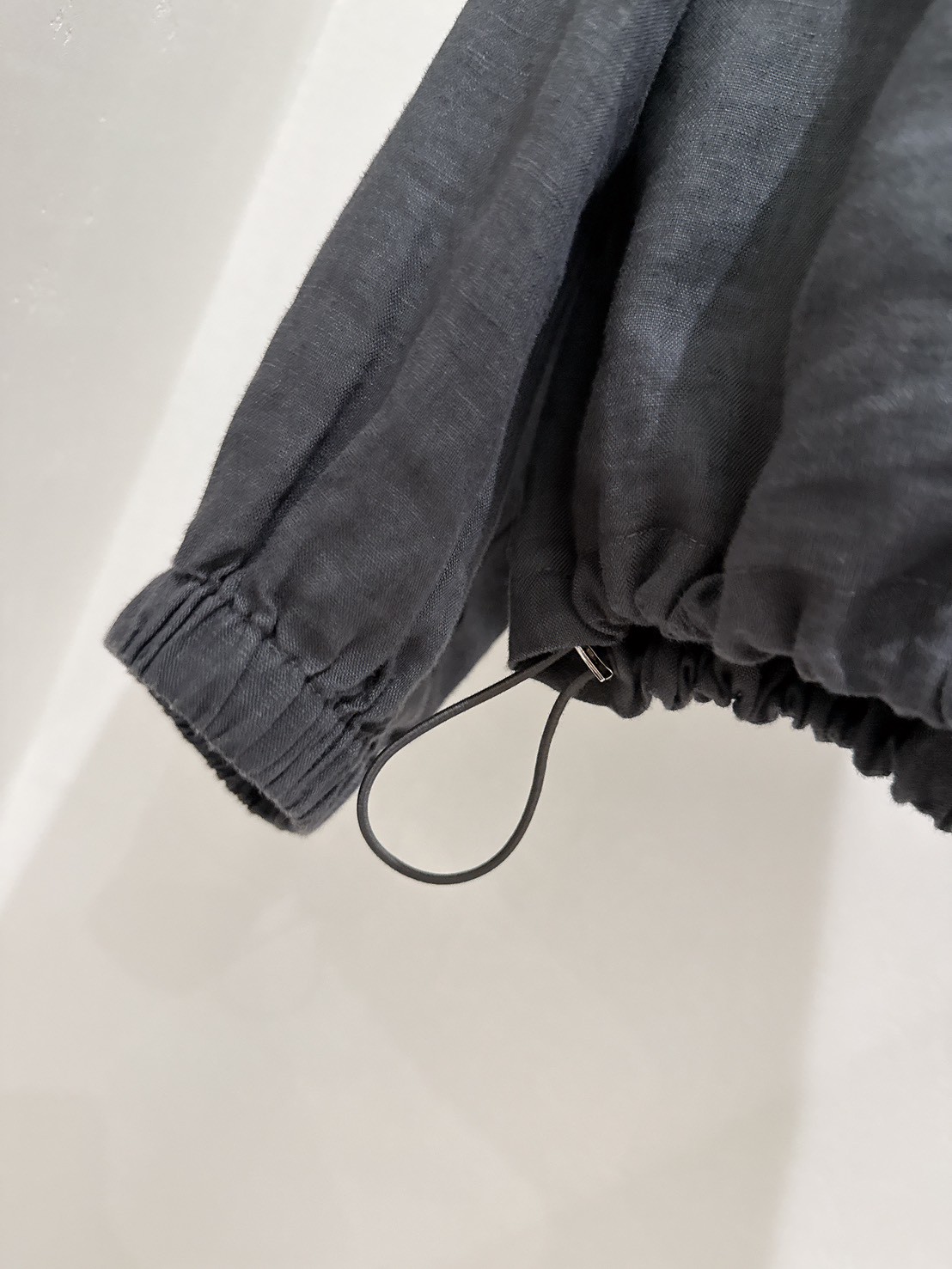 A21.100%亞麻落肩剪接口袋造型外套