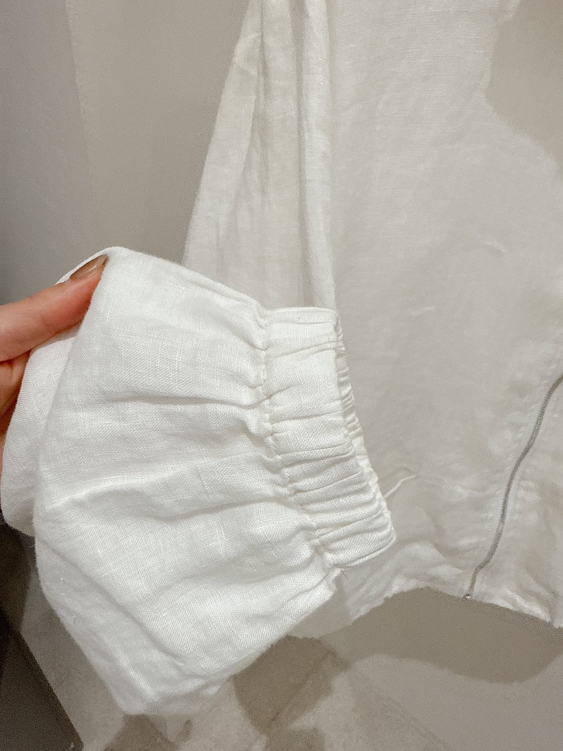 A21.100%亞麻落肩剪接口袋造型外套