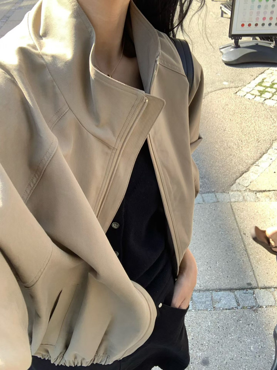 B74.小V家女孩立領拉鍊外套