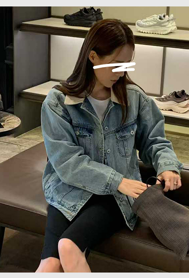 B47.清爽家撞色領牛仔外套