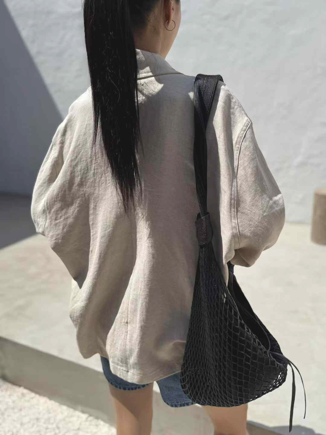 韓國麻混紡襯衫長版外套