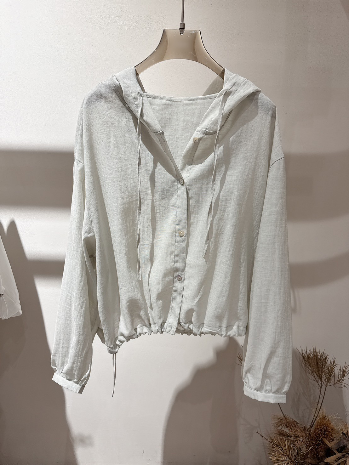 B20.100%苧麻清爽連帽小外套