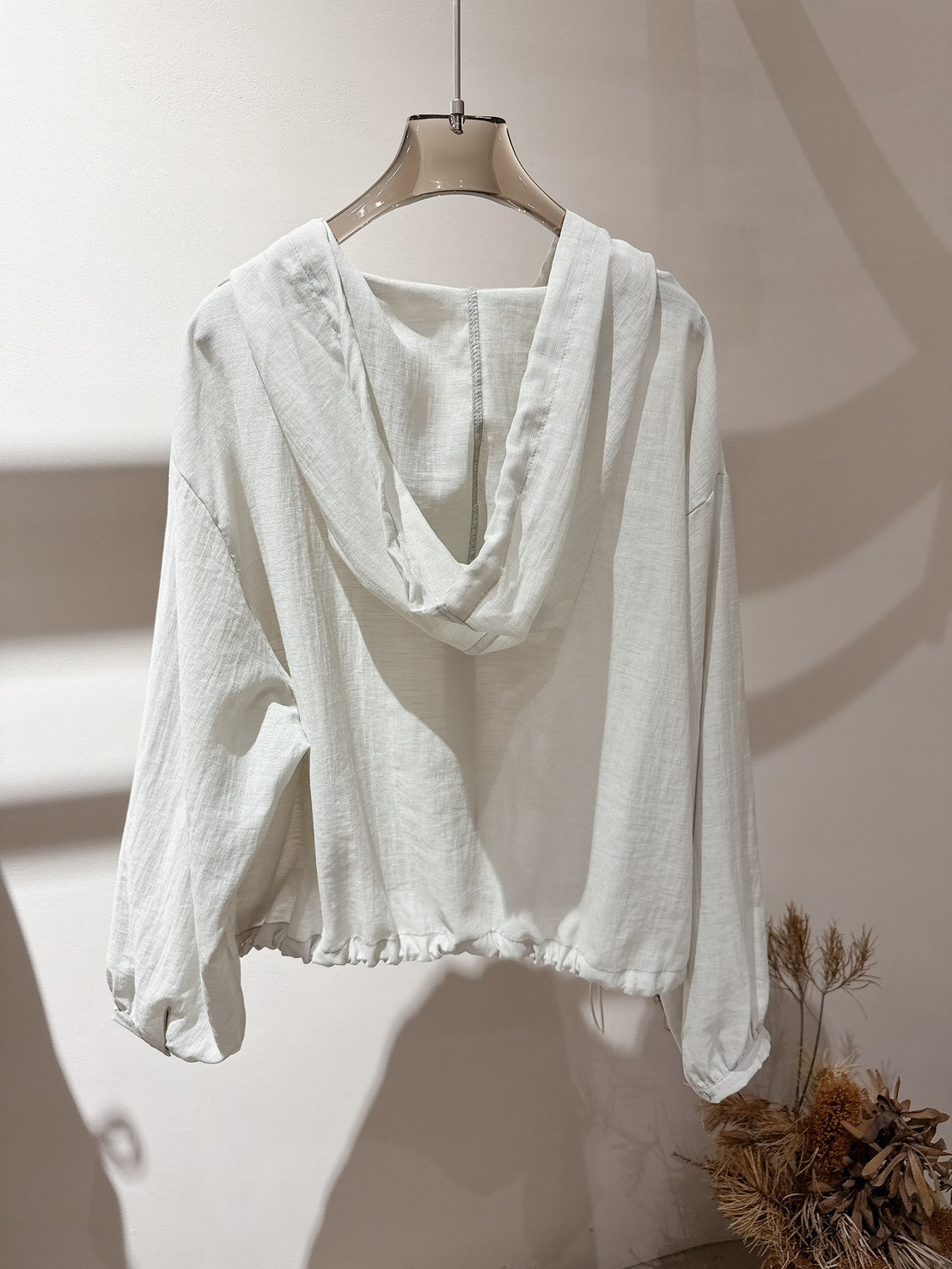 B20.100%苧麻清爽連帽小外套