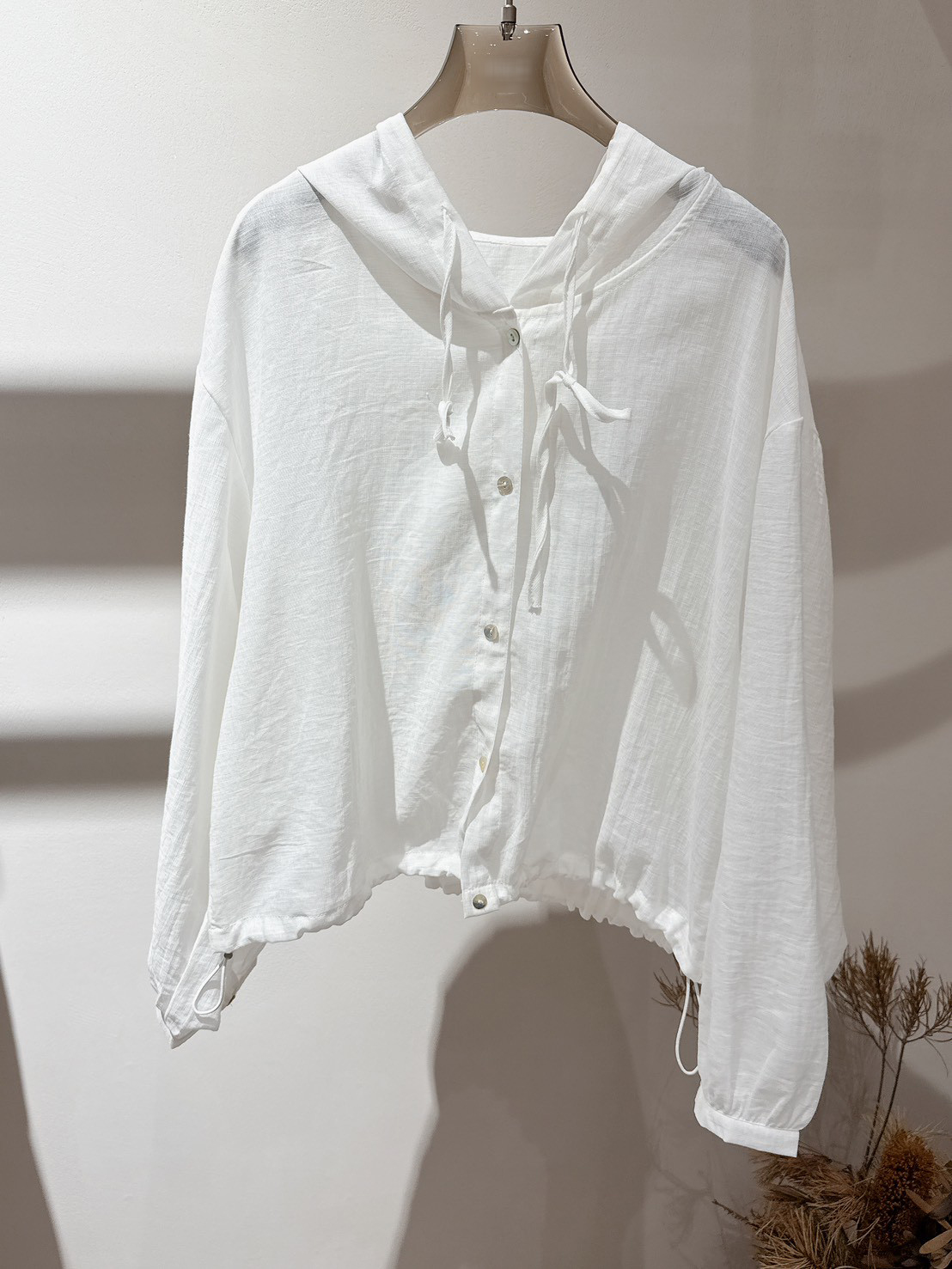 B20.100%苧麻清爽連帽小外套