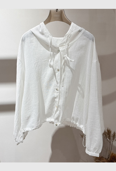 B20.100%苧麻清爽連帽小外套