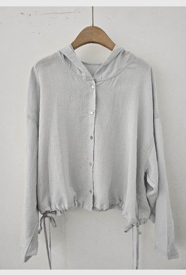 B89.星星家天絲亞麻連帽外套