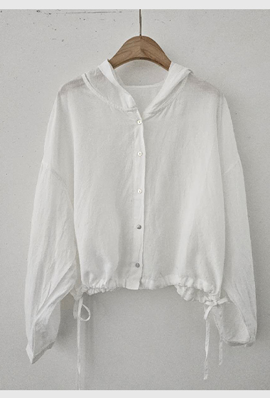 B89.星星家天絲亞麻連帽外套