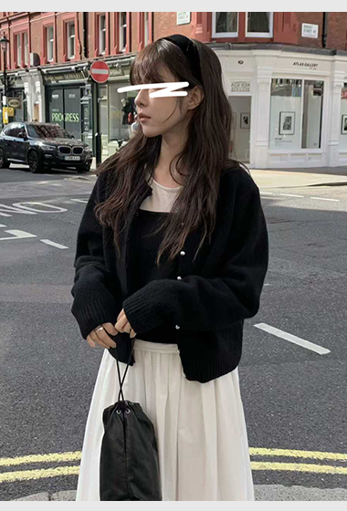 B13.小V家犛牛混紡珍珠釦外套