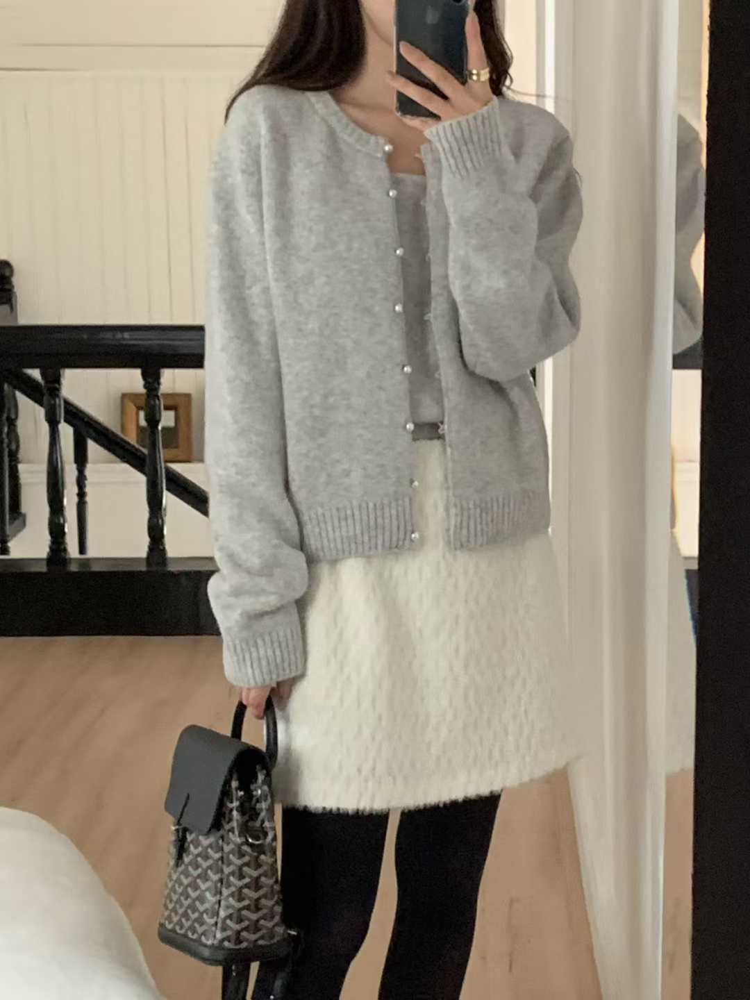 B13.小V家犛牛混紡珍珠釦外套