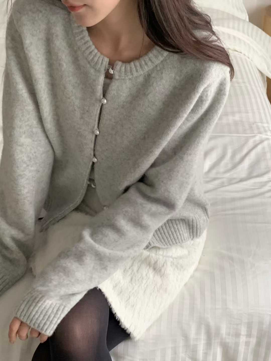 B13.小V家犛牛混紡珍珠釦外套