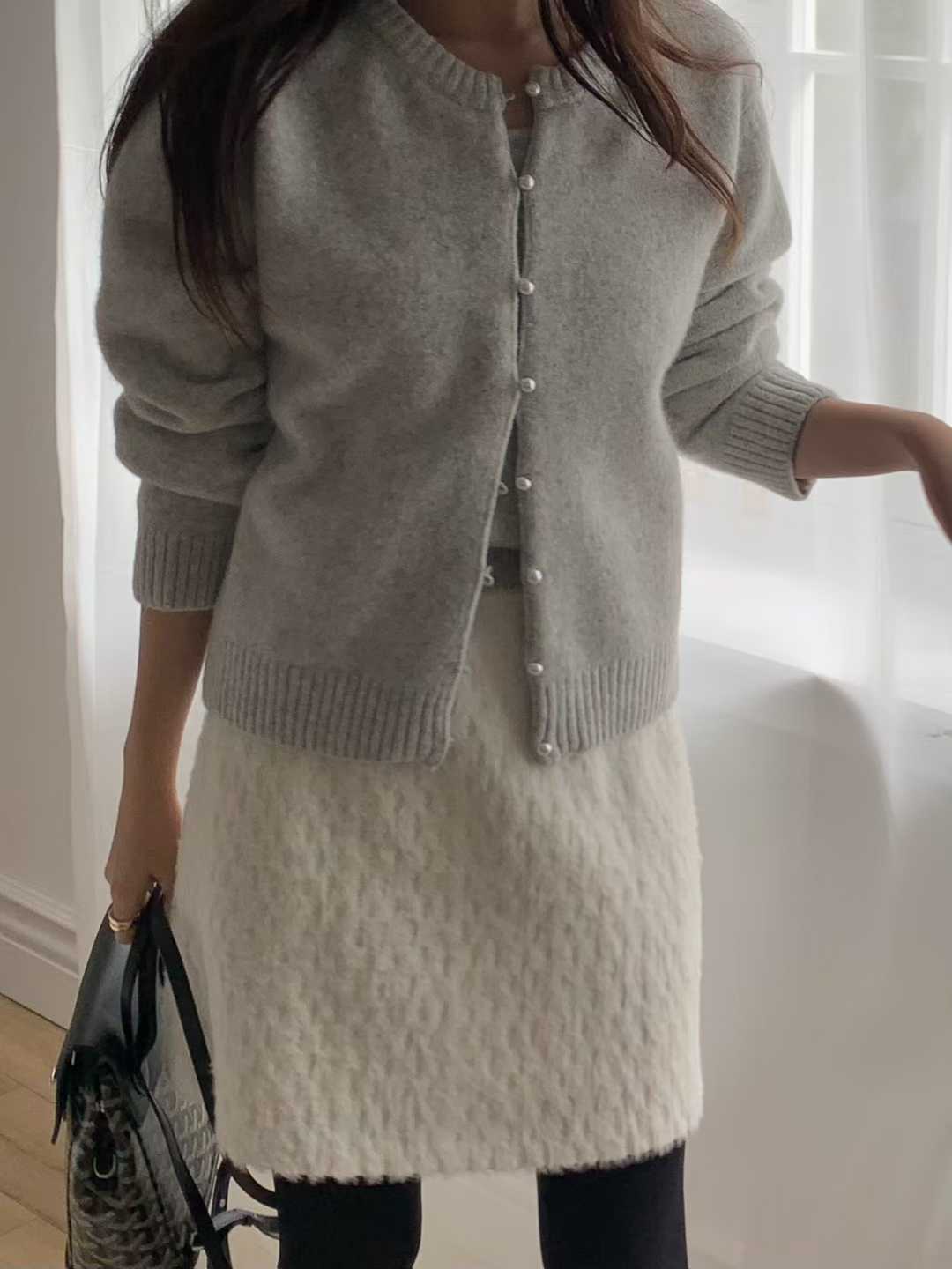 B13.小V家犛牛混紡珍珠釦外套