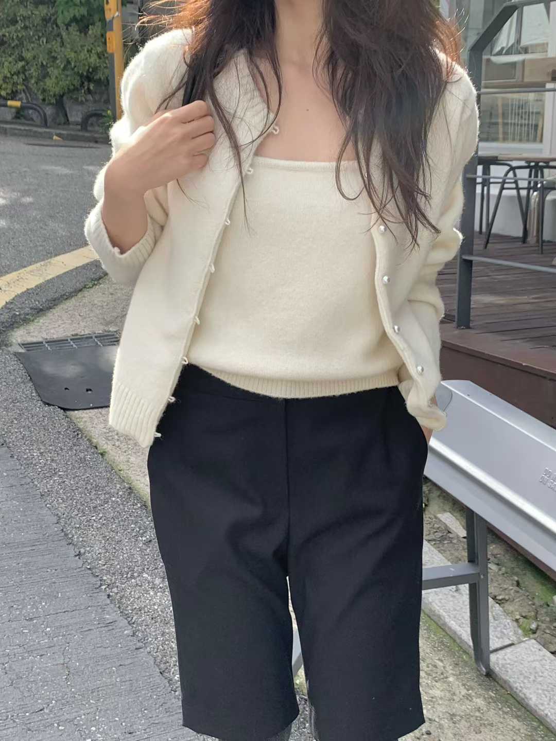 B13.小V家犛牛混紡珍珠釦外套