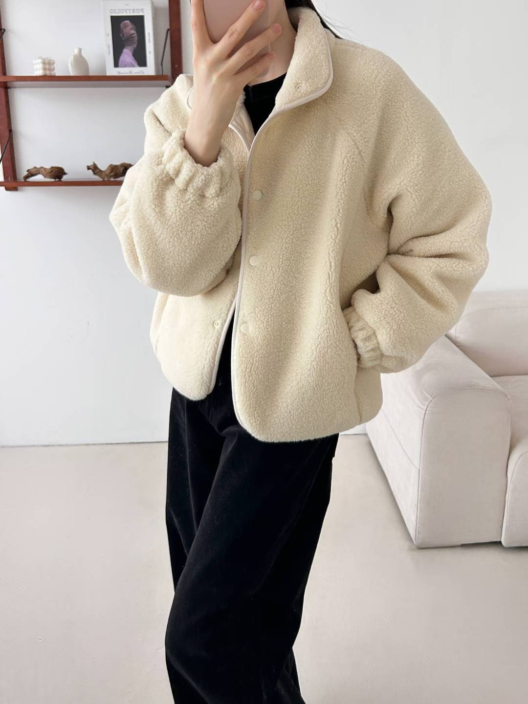 C28.QQ毛休閒好搭立領外套