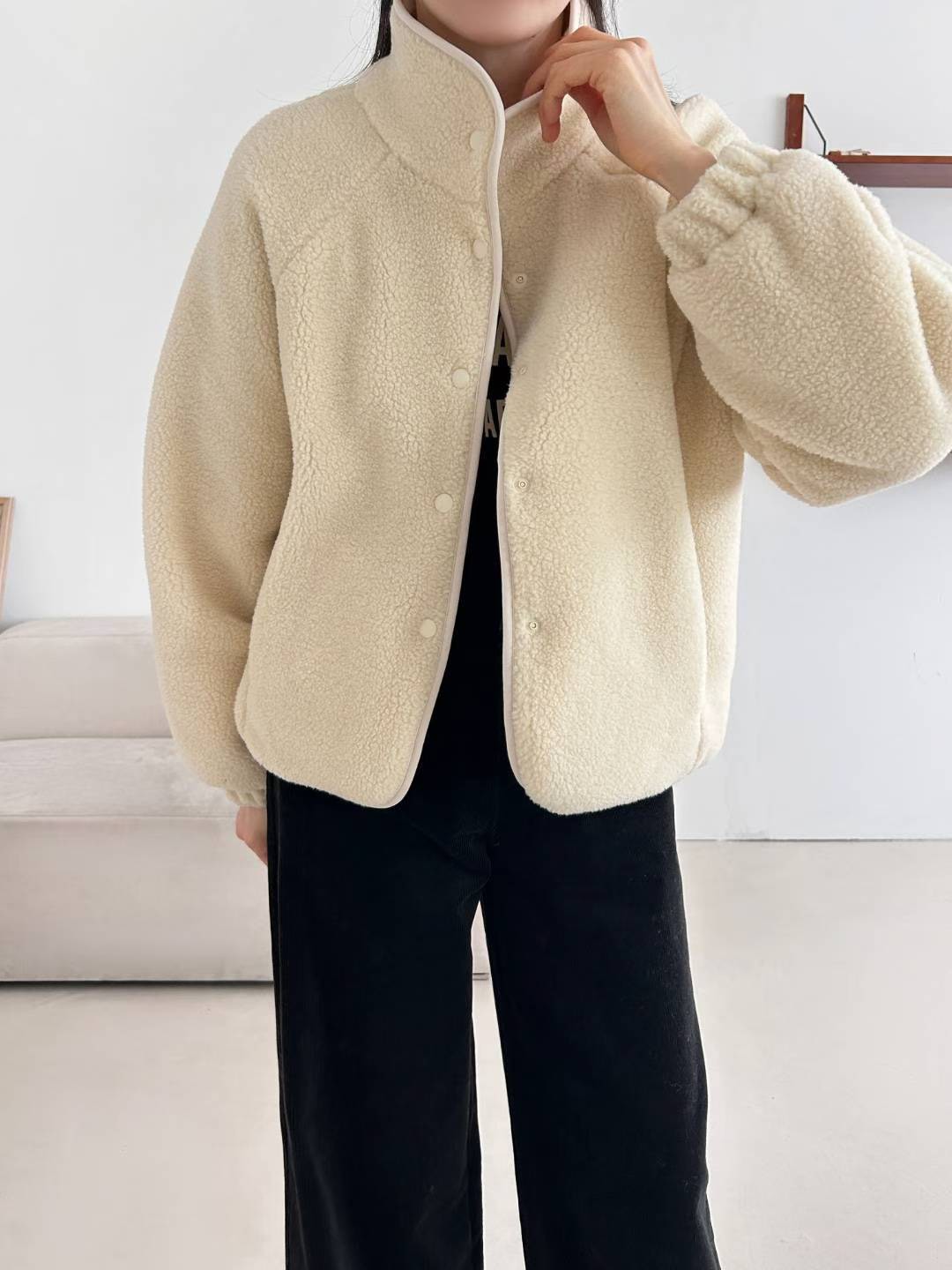 C28.QQ毛休閒好搭立領外套