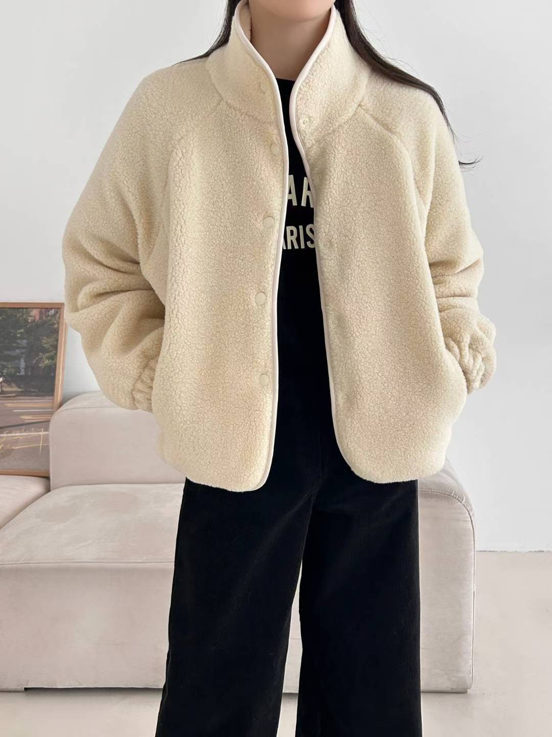 C28.QQ毛休閒好搭立領外套