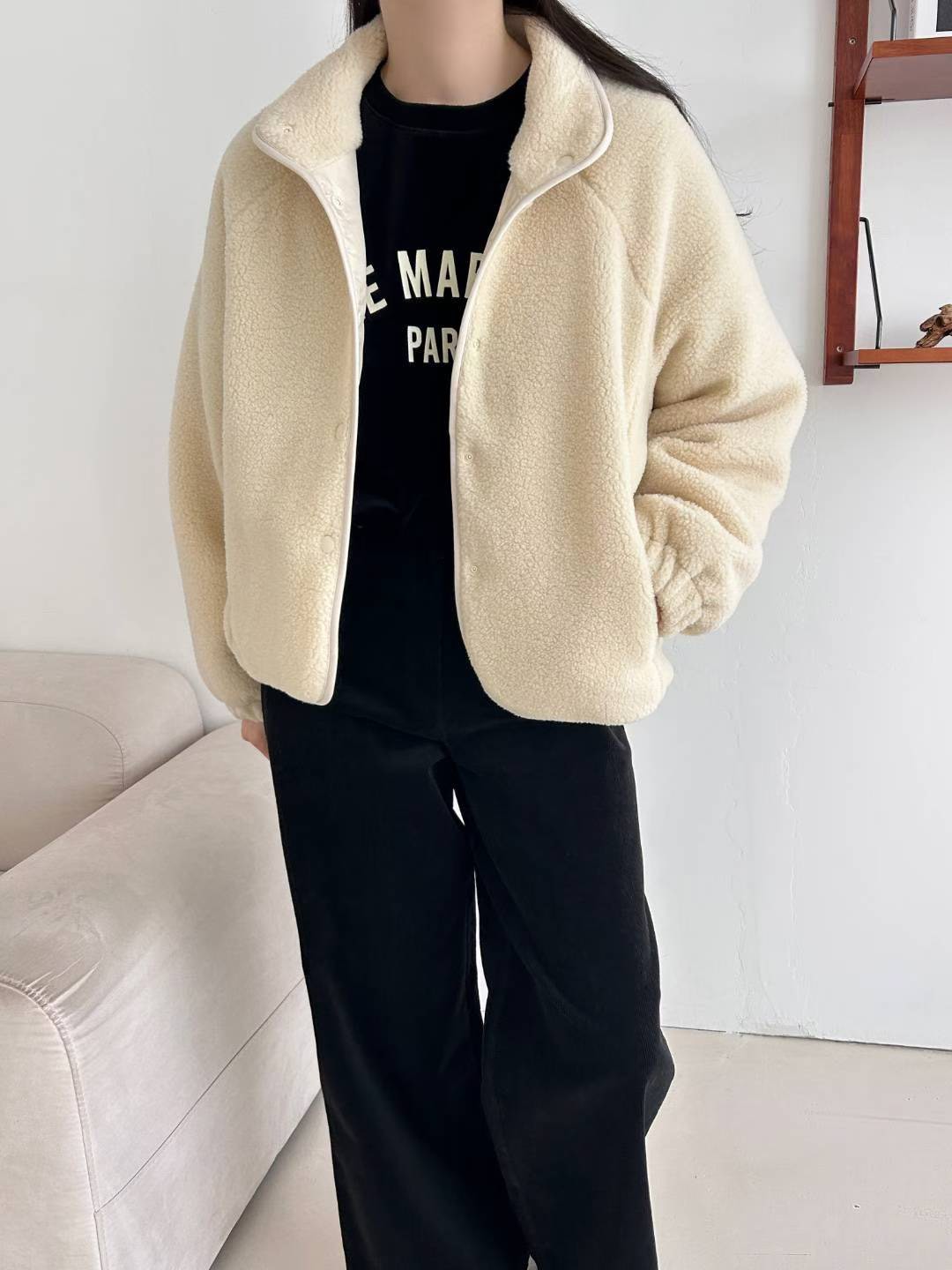 C28.QQ毛休閒好搭立領外套