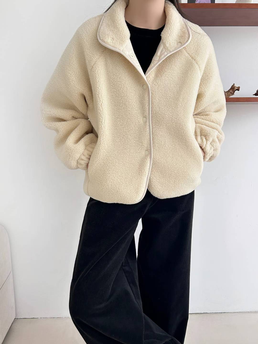 C28.QQ毛休閒好搭立領外套