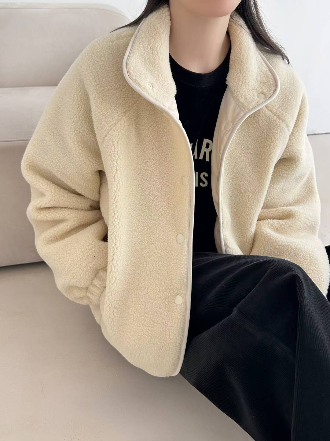 C28.QQ毛休閒好搭立領外套