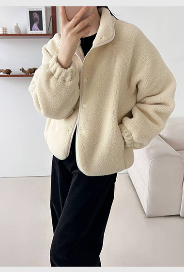 C28.QQ毛休閒好搭立領外套