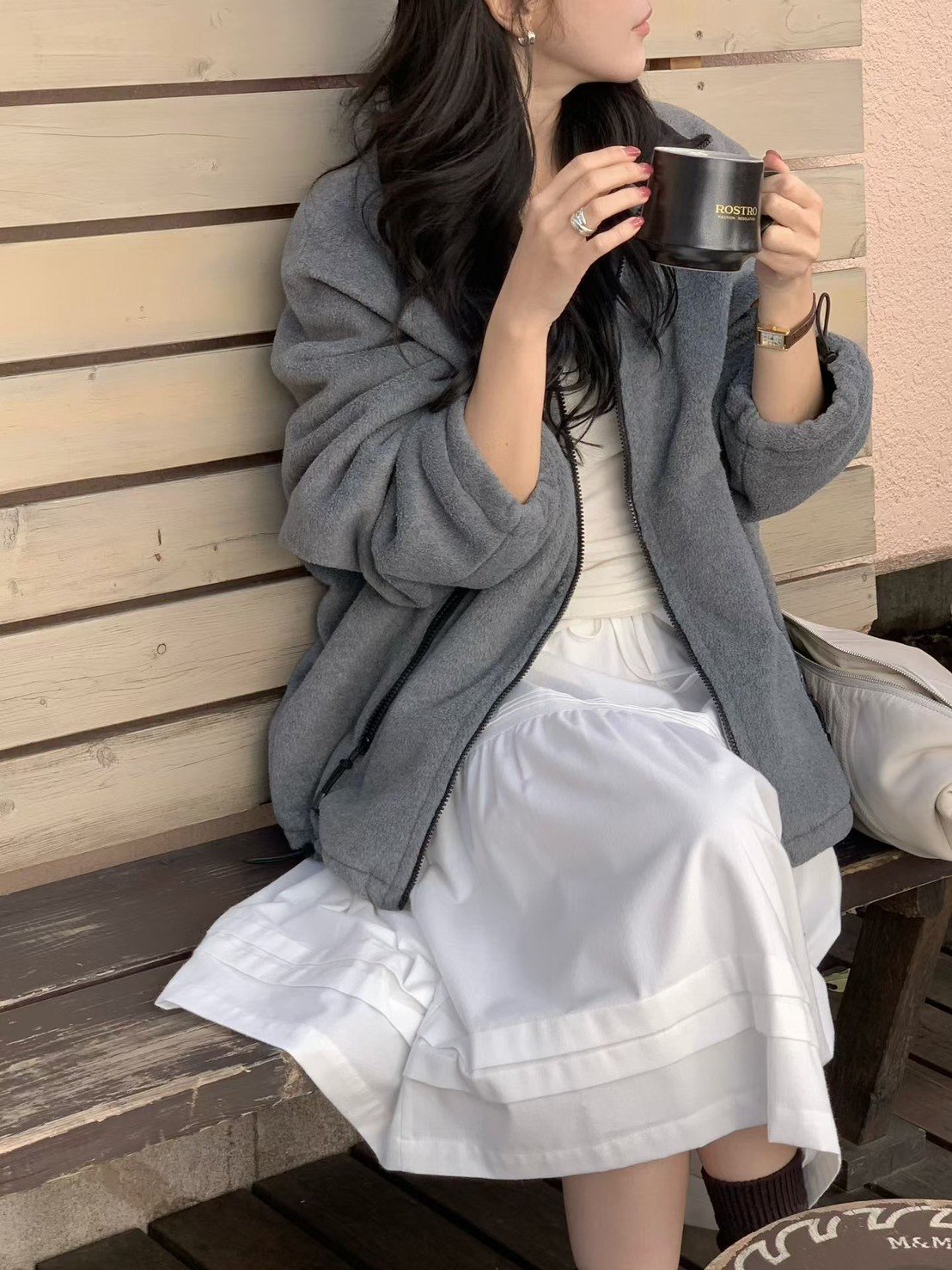 A12.小V家拉鍊休閒保暖外套