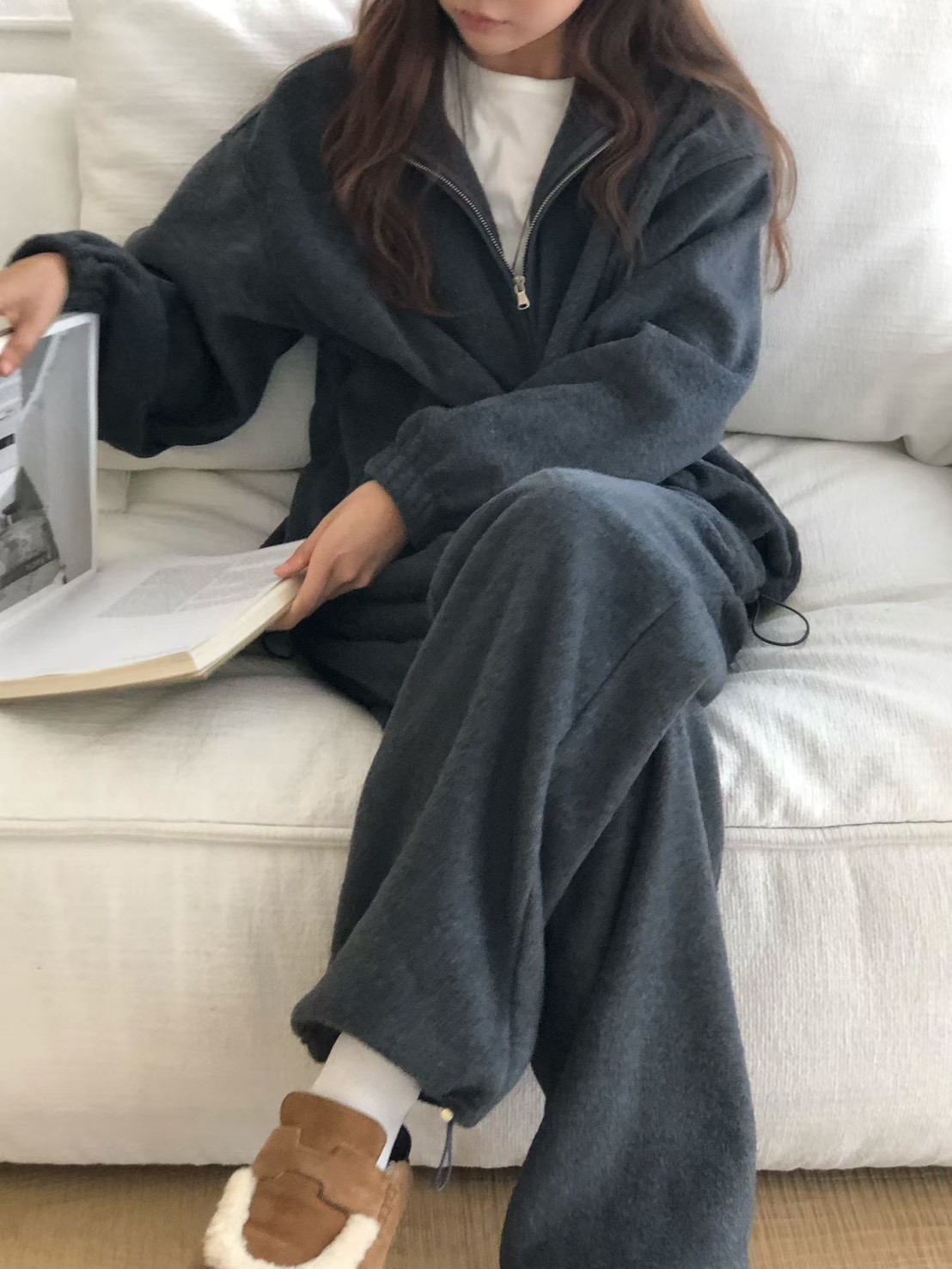 A31.大V家小繡字立領搖粒絨外套