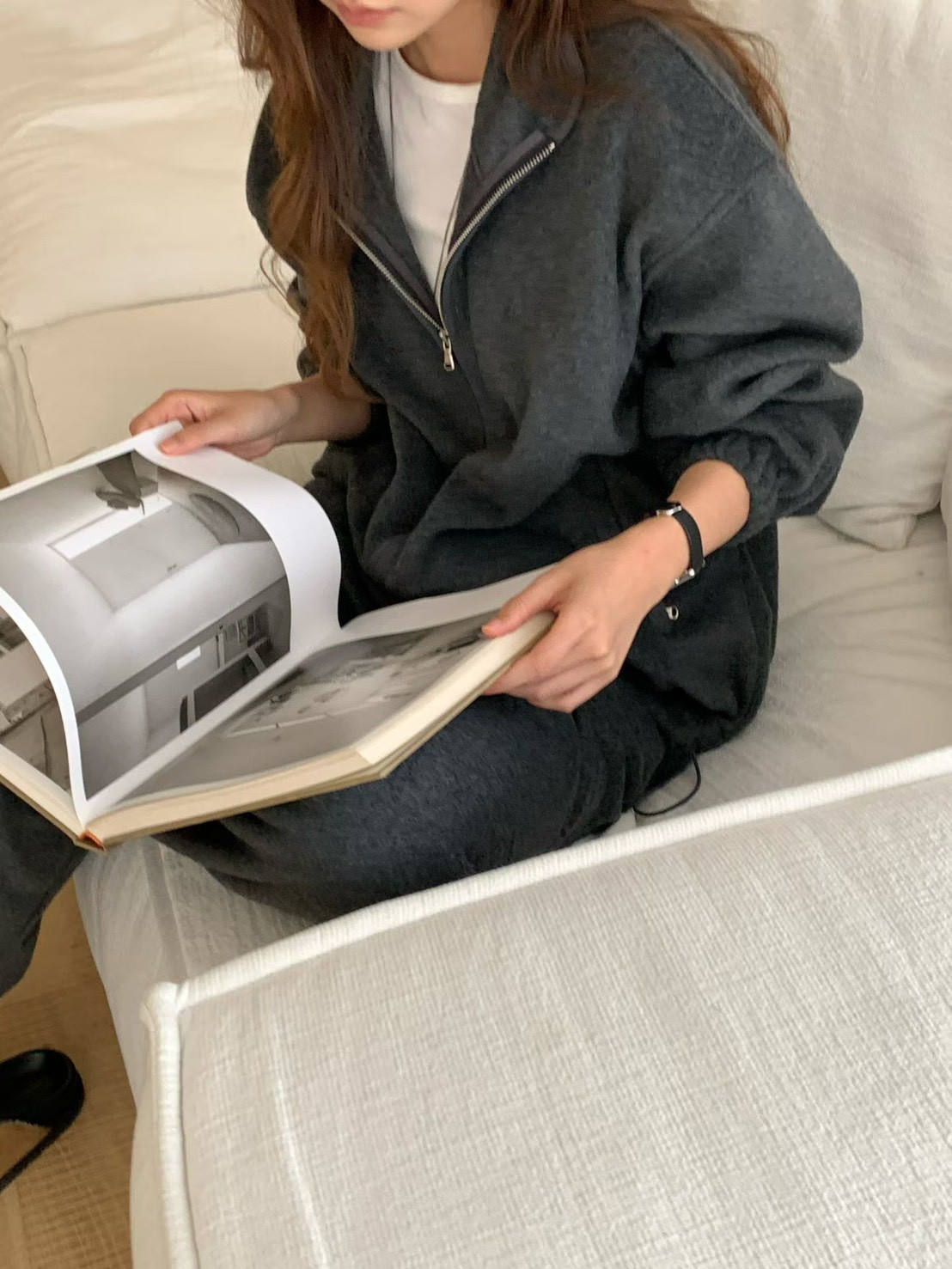 A31.大V家小繡字立領搖粒絨外套