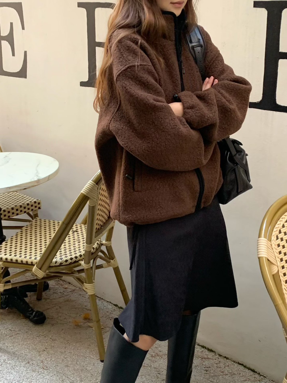 A27.大V家75%WOOL絨毛拉鍊外套